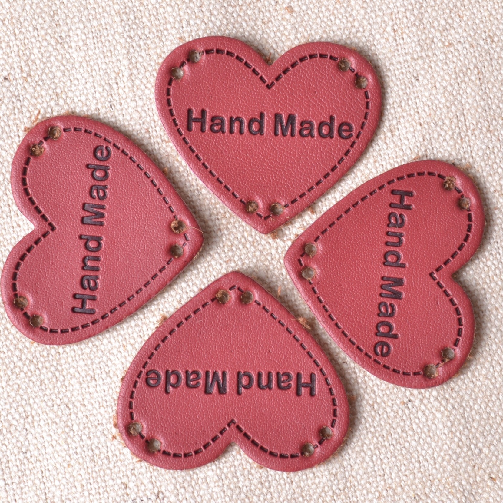 Heart Shape Sew on Tag for bags, purses, hats, quilts