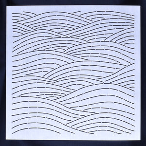 Sashiko Stencil,  8"  Natural Waves