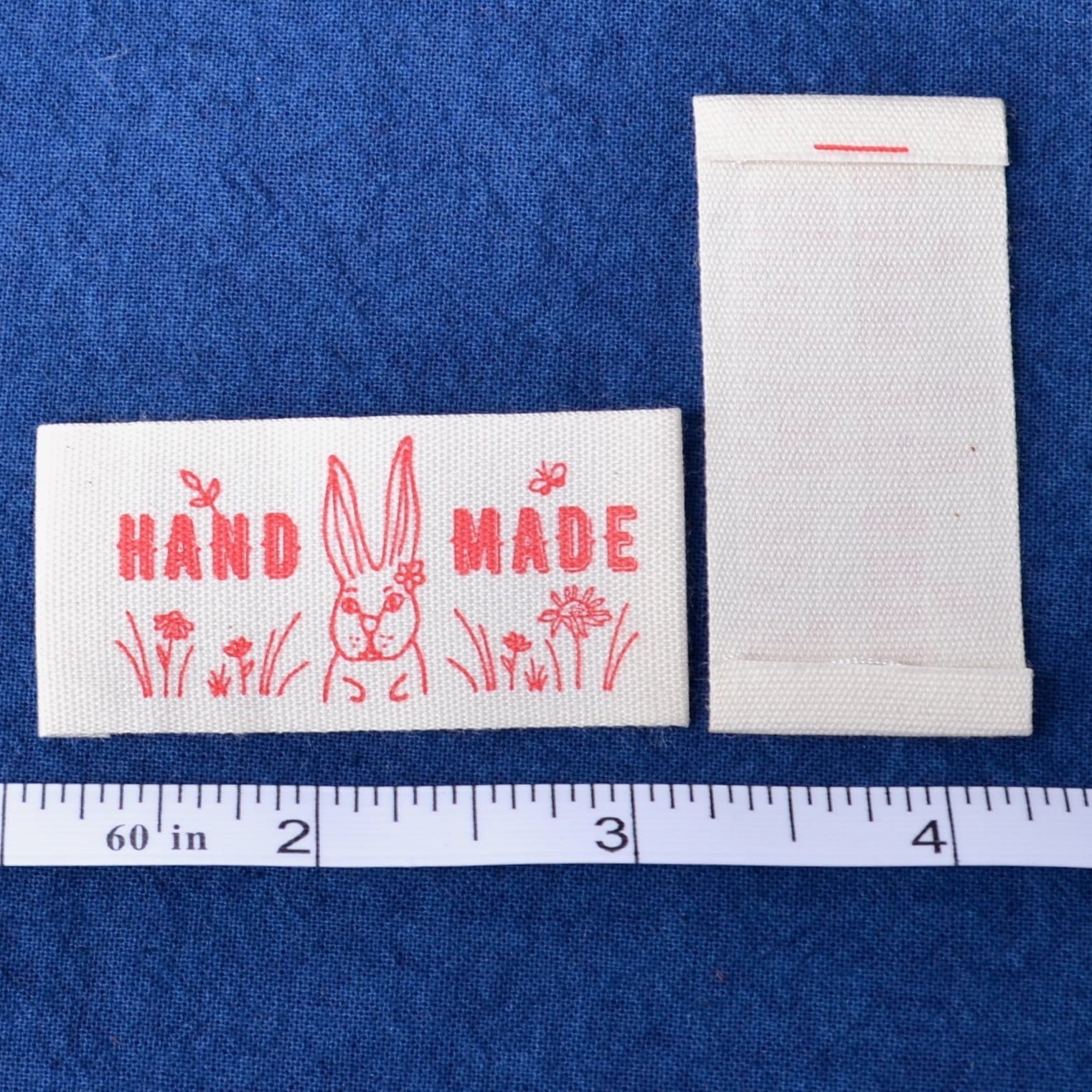 Cotton Label - Hand Made Rabbit