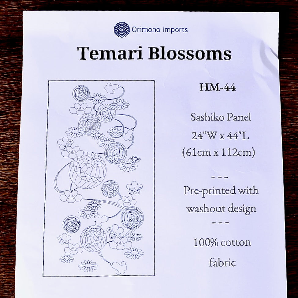 Sashiko Panel,  Temari Blossoms cover sheet