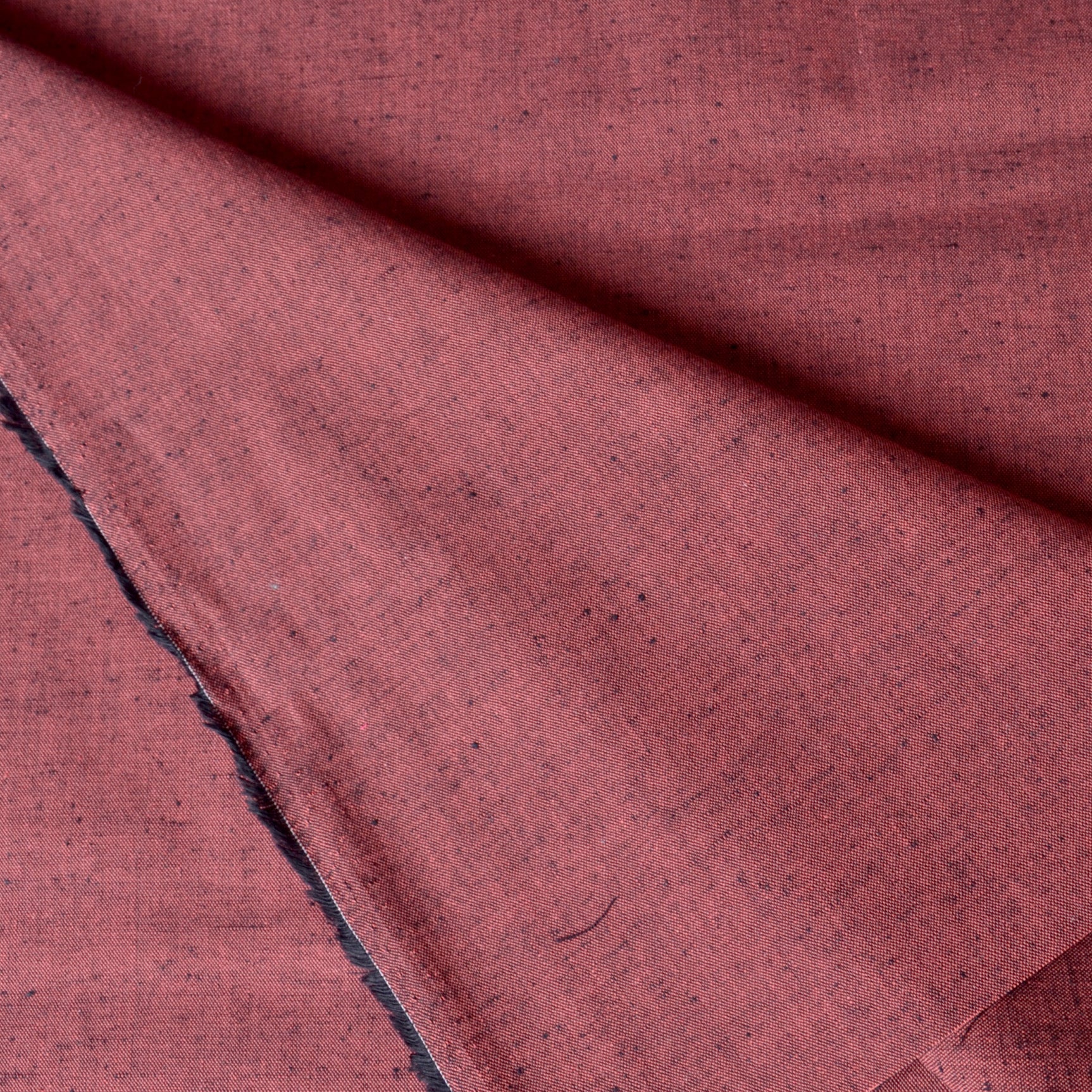 Tsumugi Cotton Fabric, Red Brown