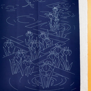 Iris Garden sashiko panel