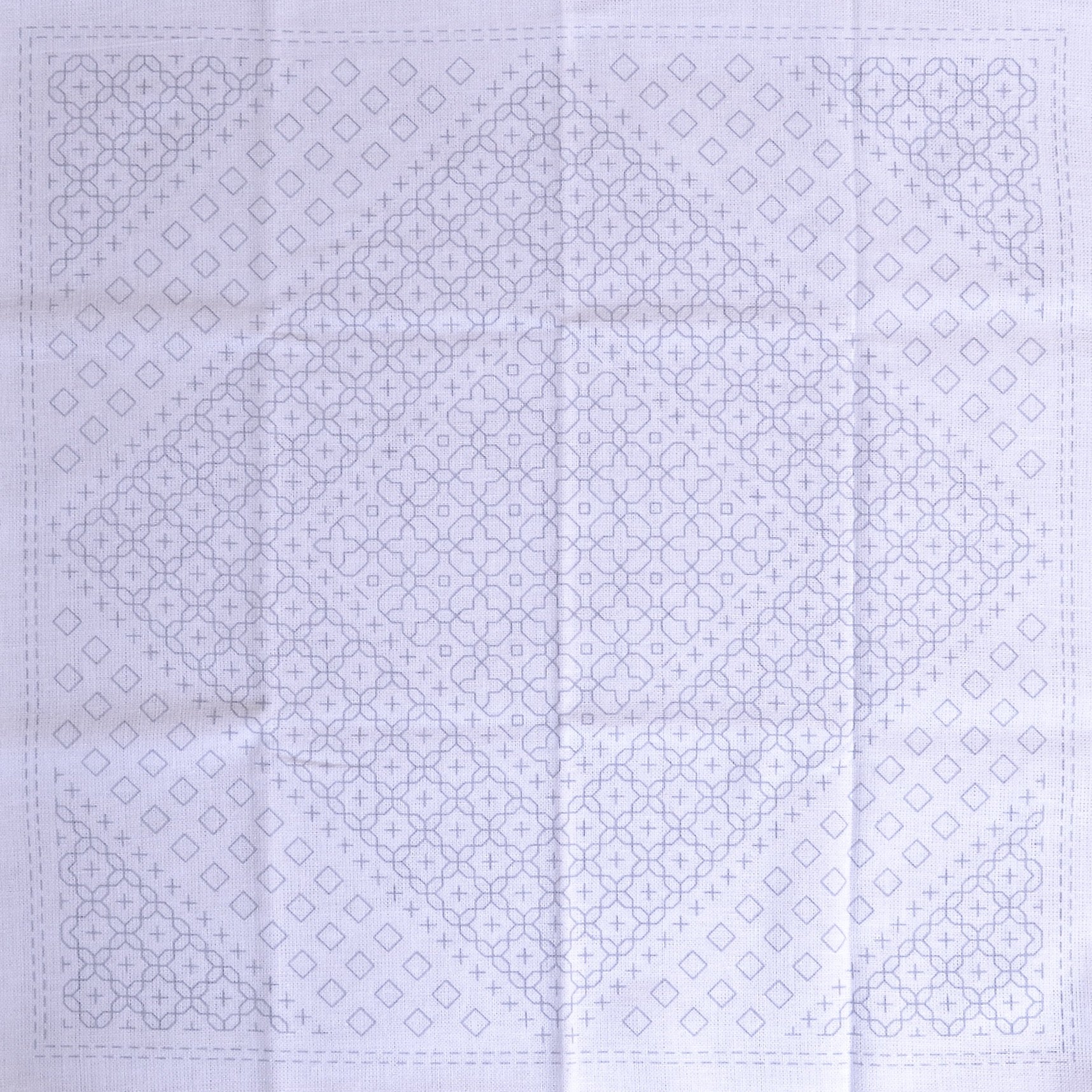 Kugurizashi Sashiko Pre-printed Fabric,  Morning Glory