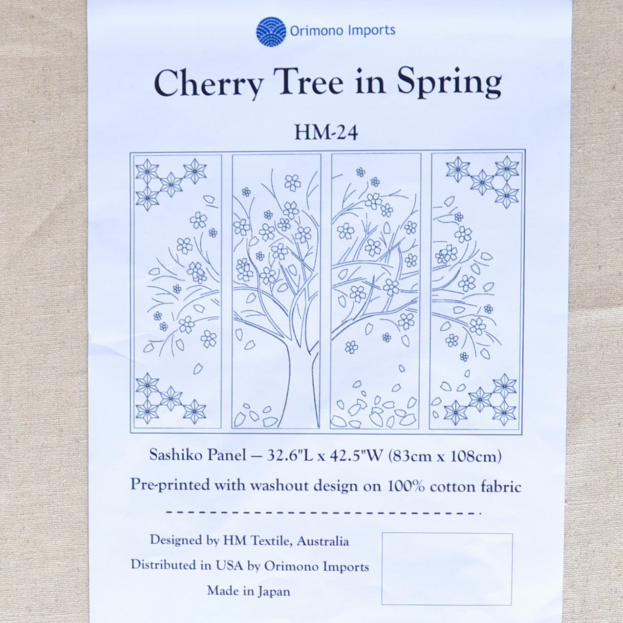 Cherry Tree in Spring Sashiko Panel
