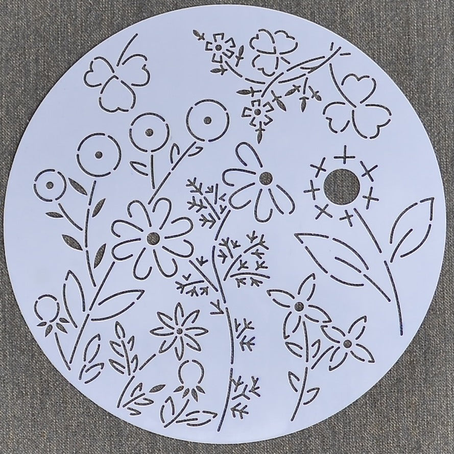 8" round flower stencil