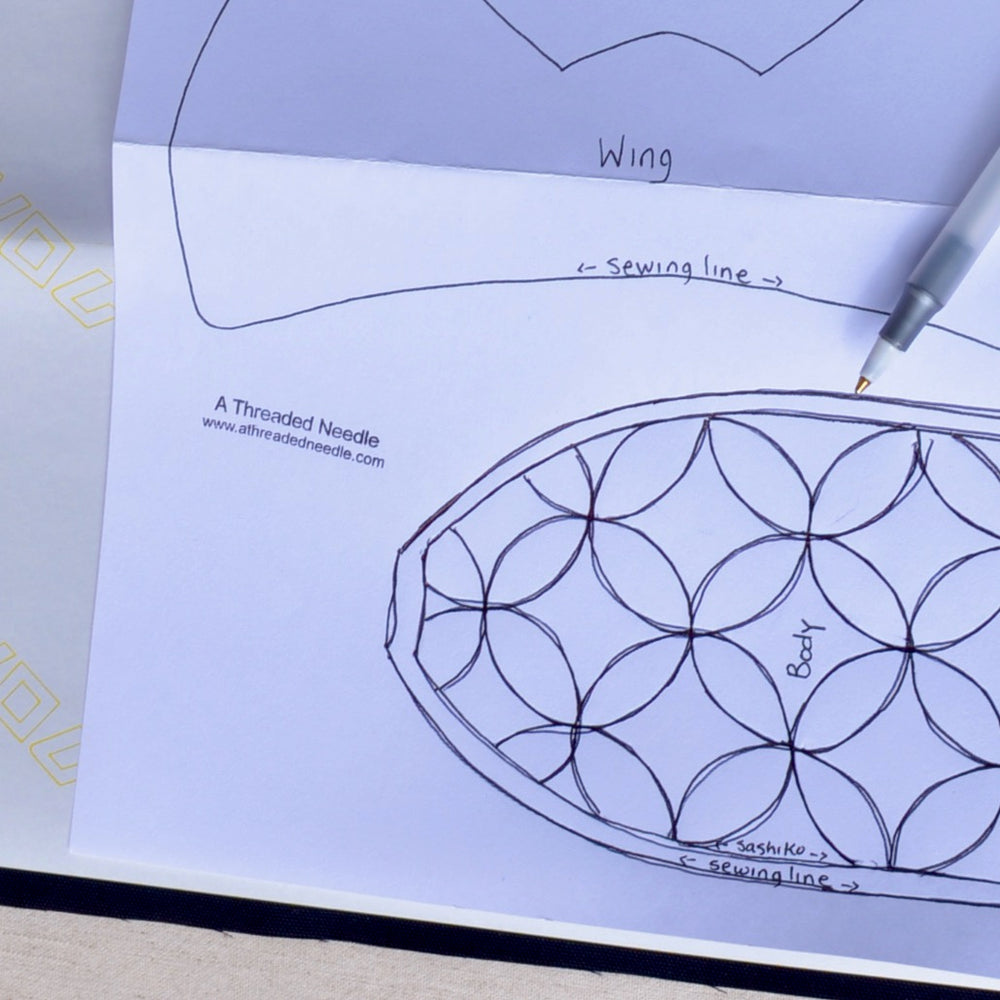 5 Ways to transfer a Sashiko design onto fabric (2 of 5 Transfer paper)