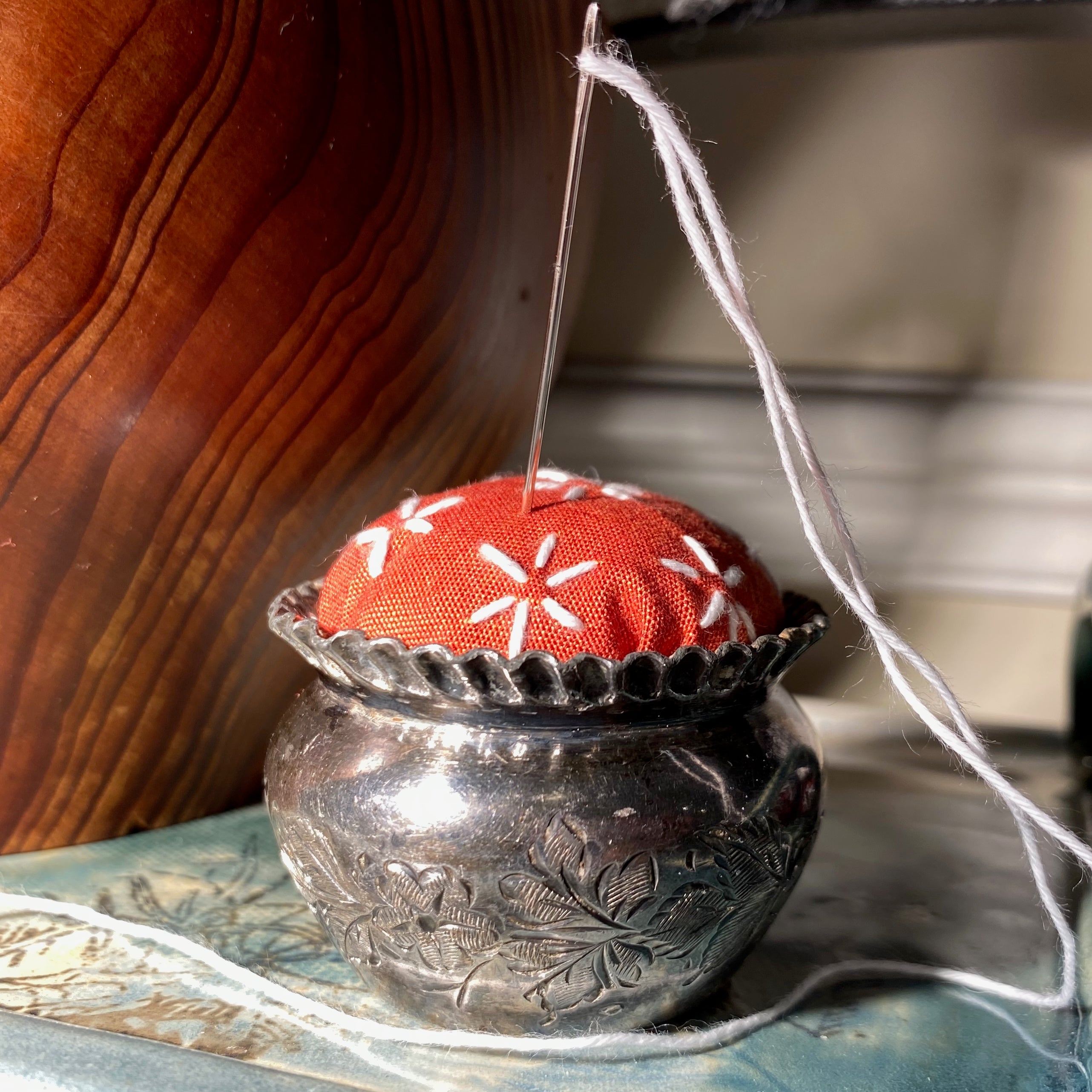 a threaded sashiko needle