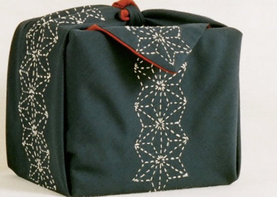 Olympus Pre-printed Sashiko Fabric, Asa-No-Ha (Flax) used for furoshiki gift wrap