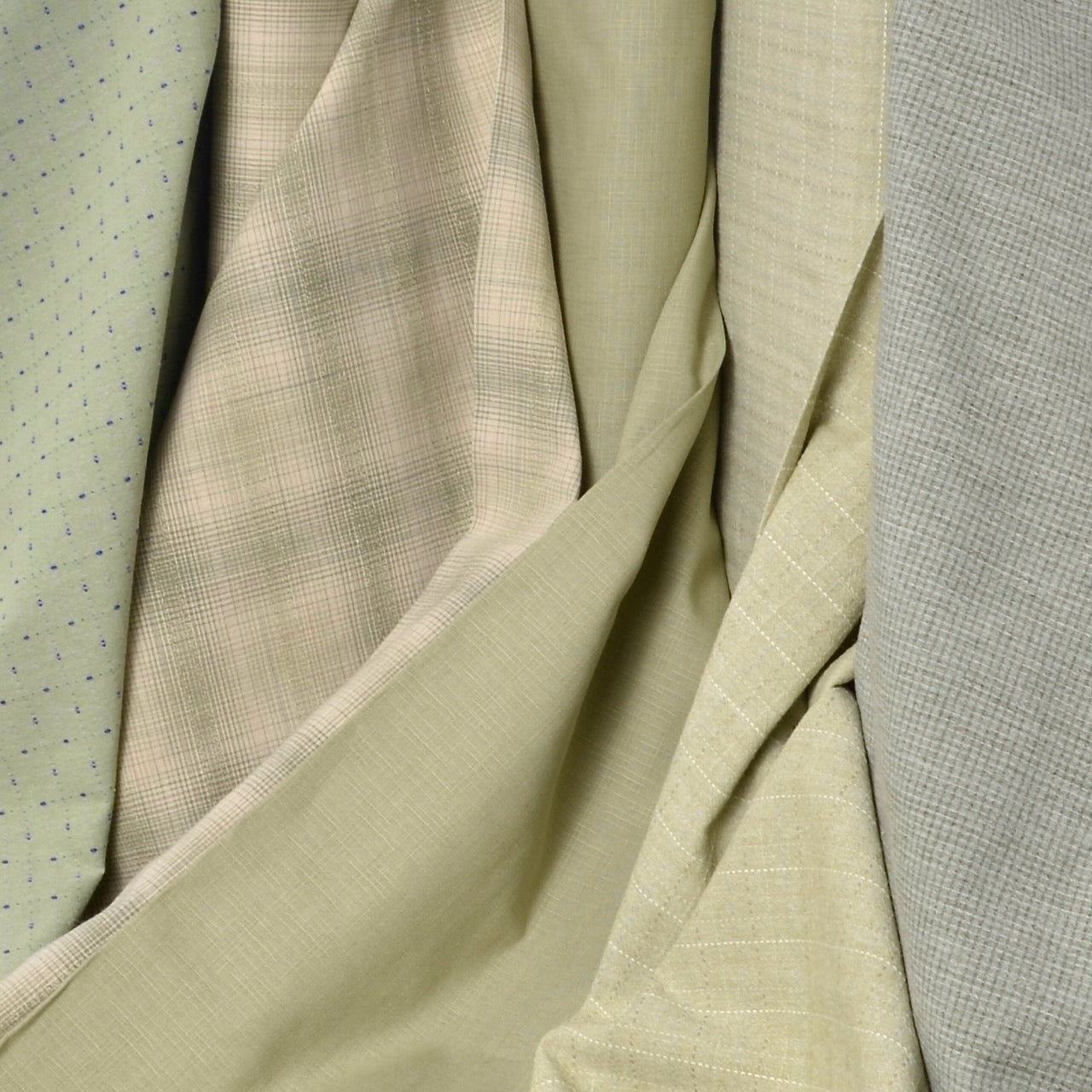 Green yarn dyed  fabrics and solid green dobby cotton fabric