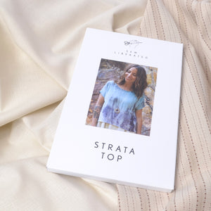 'Strata Top' by Sew Liberated, with dobby cotton and yarn dyed fabric