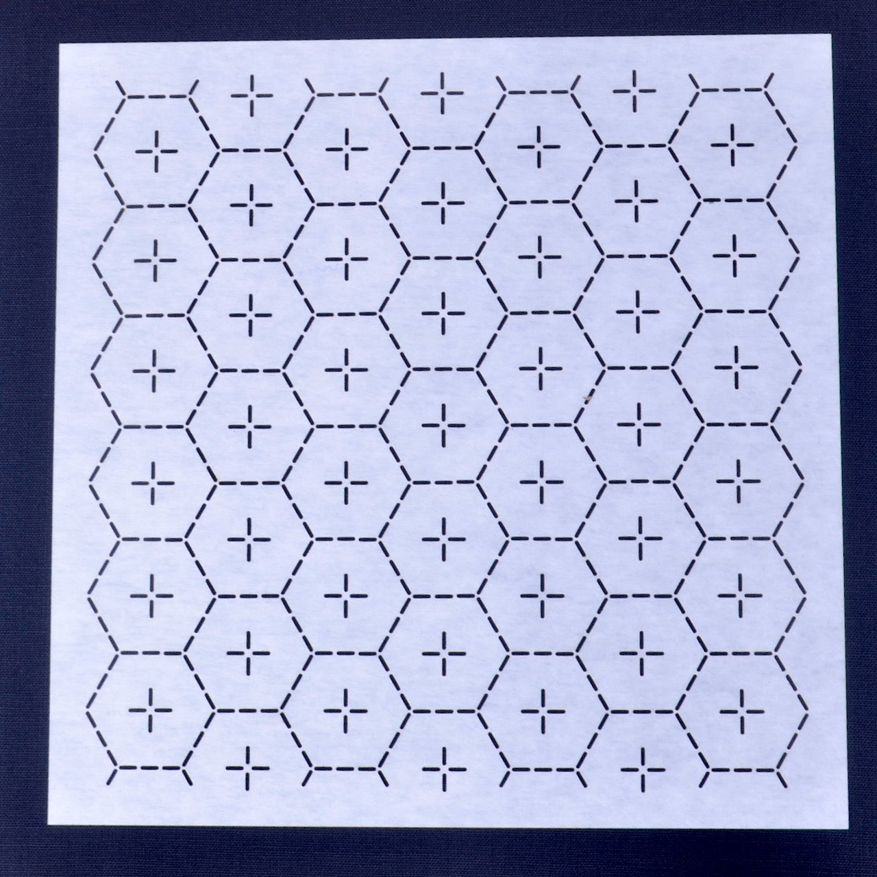 Sashiko Stencil  8" X 8"  "Cross Tortoise"