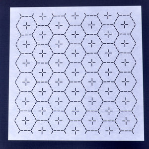 Sashiko Stencil  8" X 8"  "Cross Tortoise"