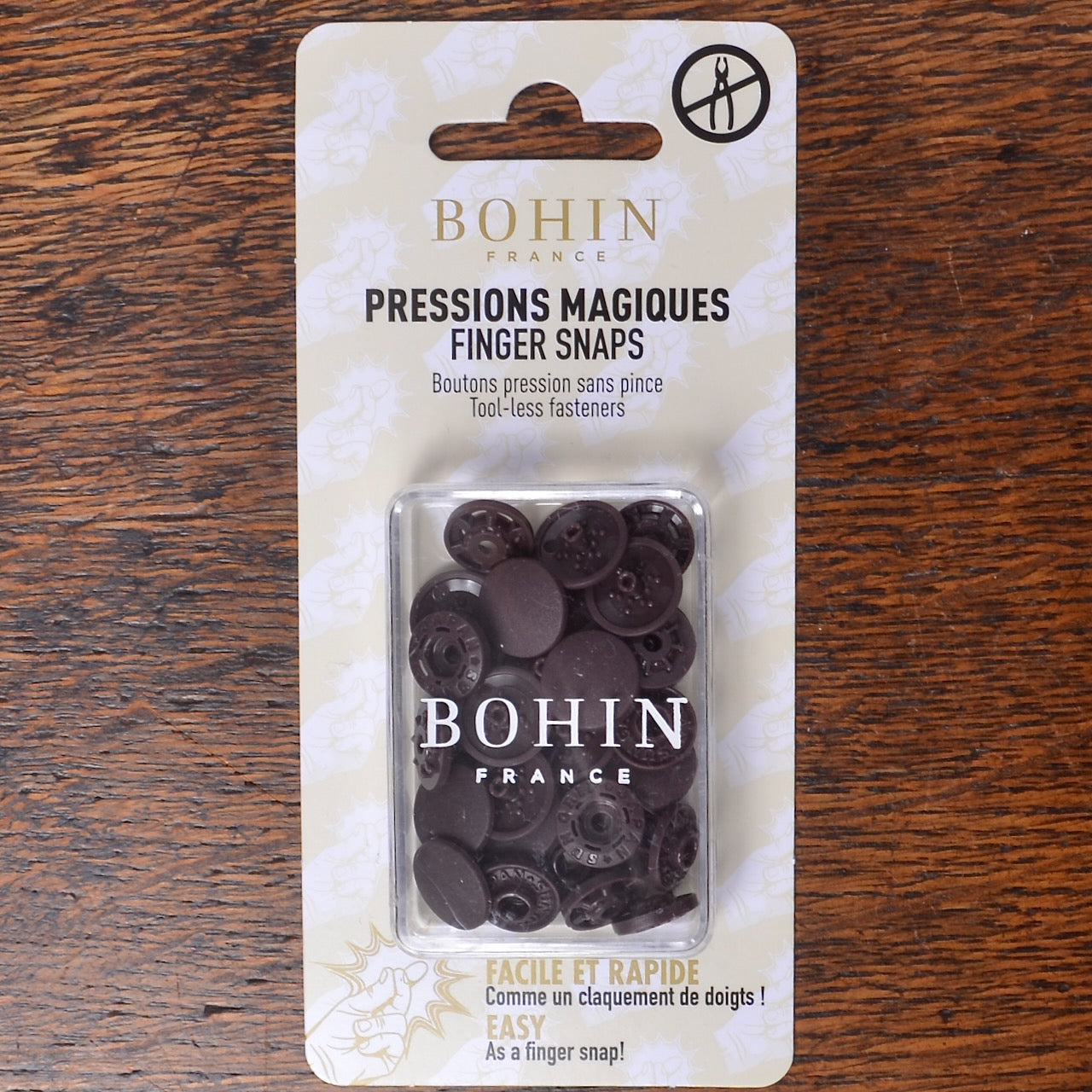 Bohin France  Finger Snaps tool-less fasteners