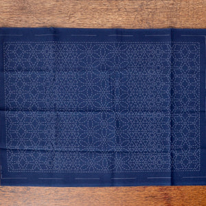 Sashiko Table Mat, Hana-zashi-combined