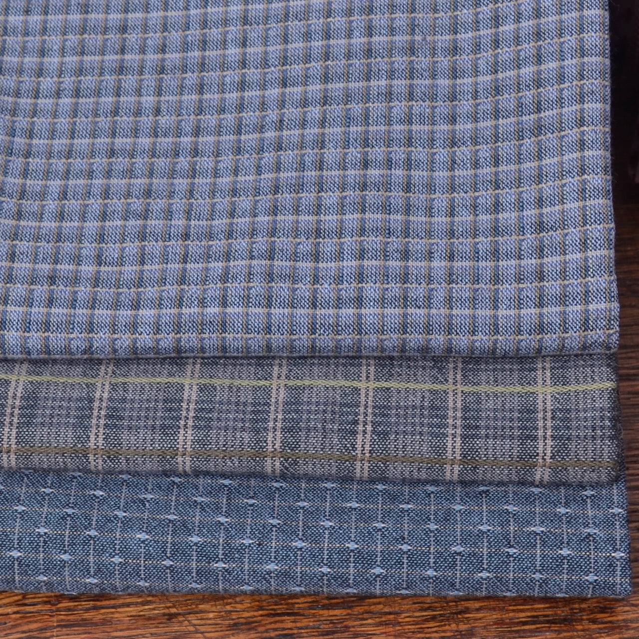 Japanese Yarn-Dyed Fabric Bundle, Harbour Blues