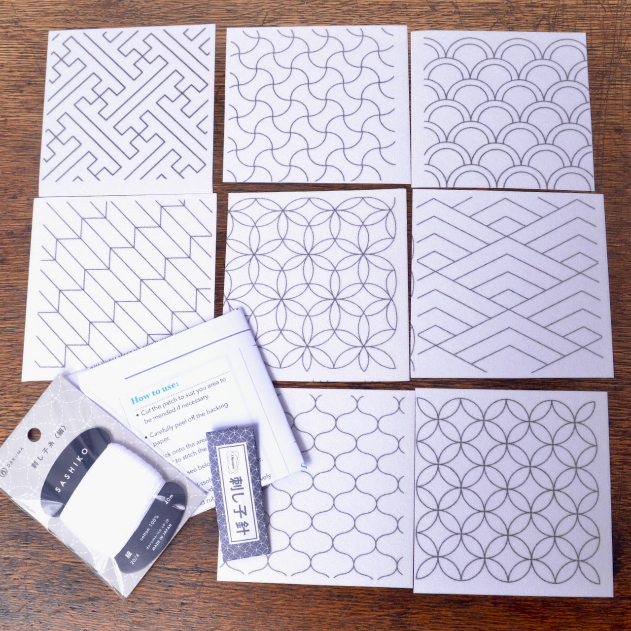 Dissolvable Stick & Stitch Sashiko Mending Kit