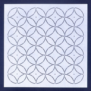 Sashiko Stencil  8" X 8"  "Seven Treasures"