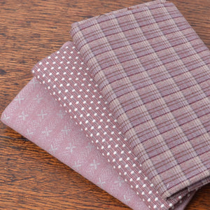 Japanese Yarn-Dyed Fabric Bundle, Mulberry Wine