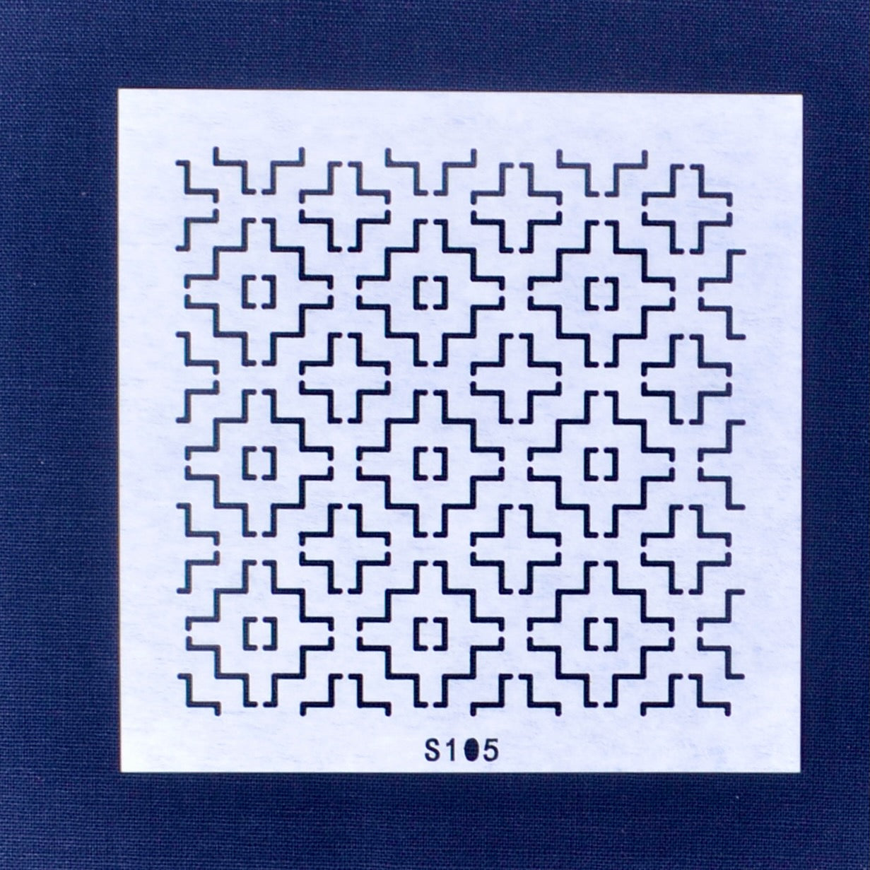 Sashiko Stencils, Persimmon with Alternating Cross