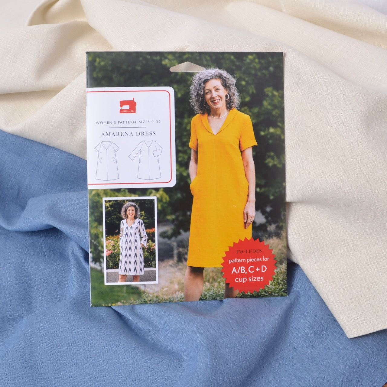 A sewing pattern package for the Amarena dress