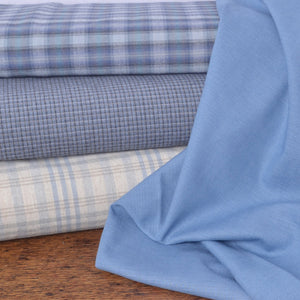 yarn-dyed cotton fabrics and Cornflower Blue Cotton Dobby 