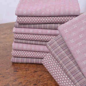 Japanese Yarn-Dyed Fabric Bundle, Mulberry Wine