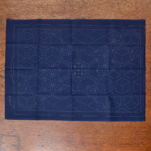 Navy Placemat Sashiko Sampler-
Hishi Arare