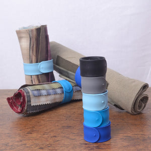 Slap bands useful for storing fabric pieces