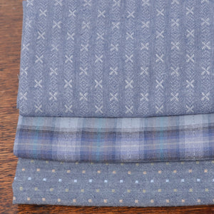 Japanese Yarn-Dyed Fabric Bundle, blues