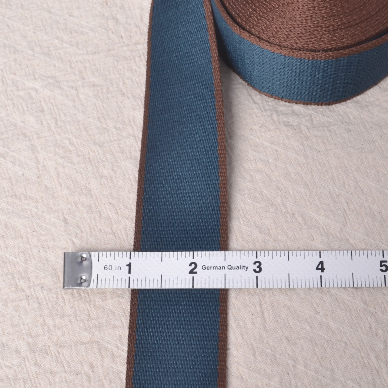 Teal with Brown trim Polyester Webbing