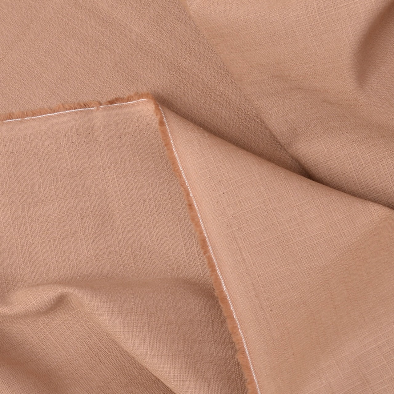 warm tan dobby weave cotton fabric