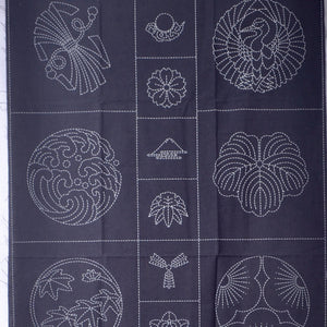 Sashiko Family Crests Panel, Black