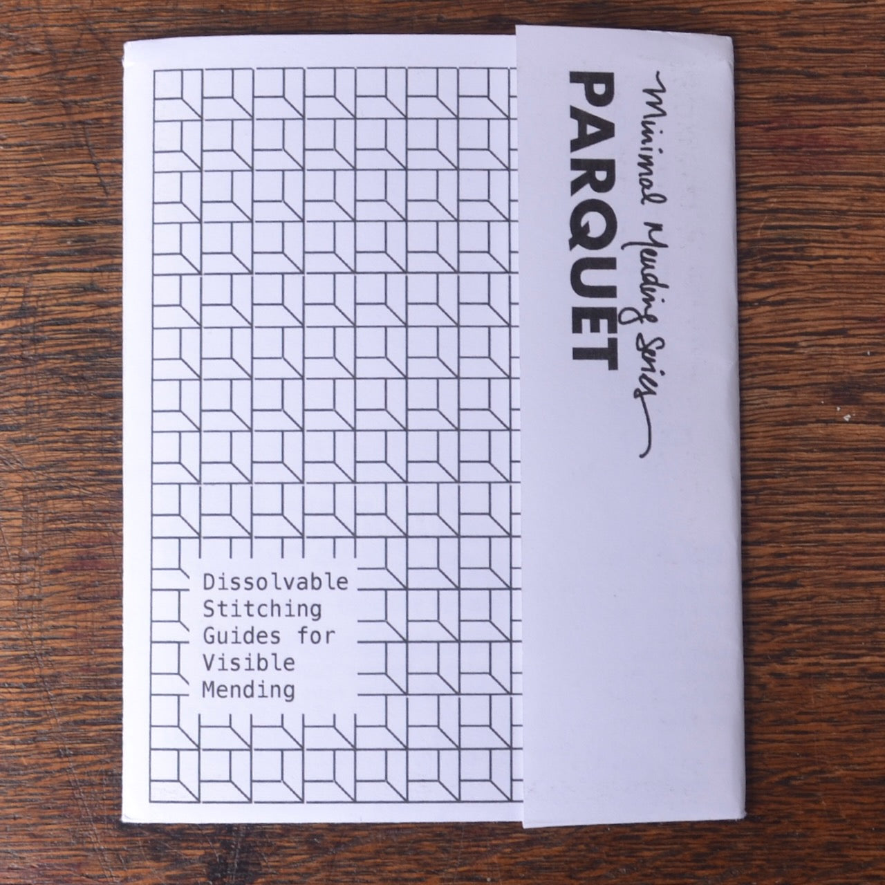 Dissolvable Stitching Guides for Visible Mending "Parquet"