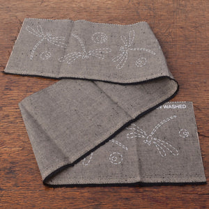 Bebe Bolds Dragonflies On Water pattern printed on Tsumugi cotton fabric
