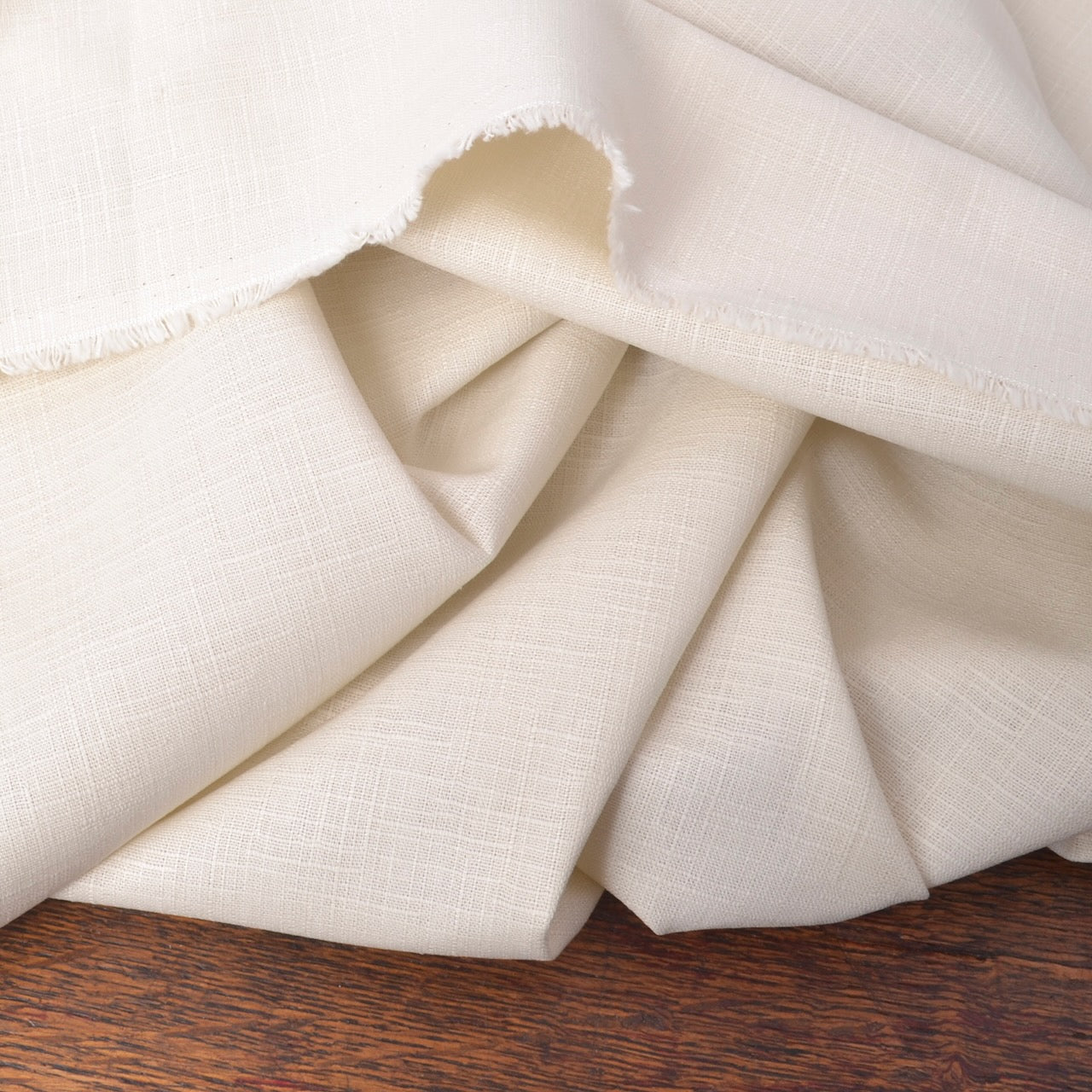 Ecru cotton dobby weave cotton fabric