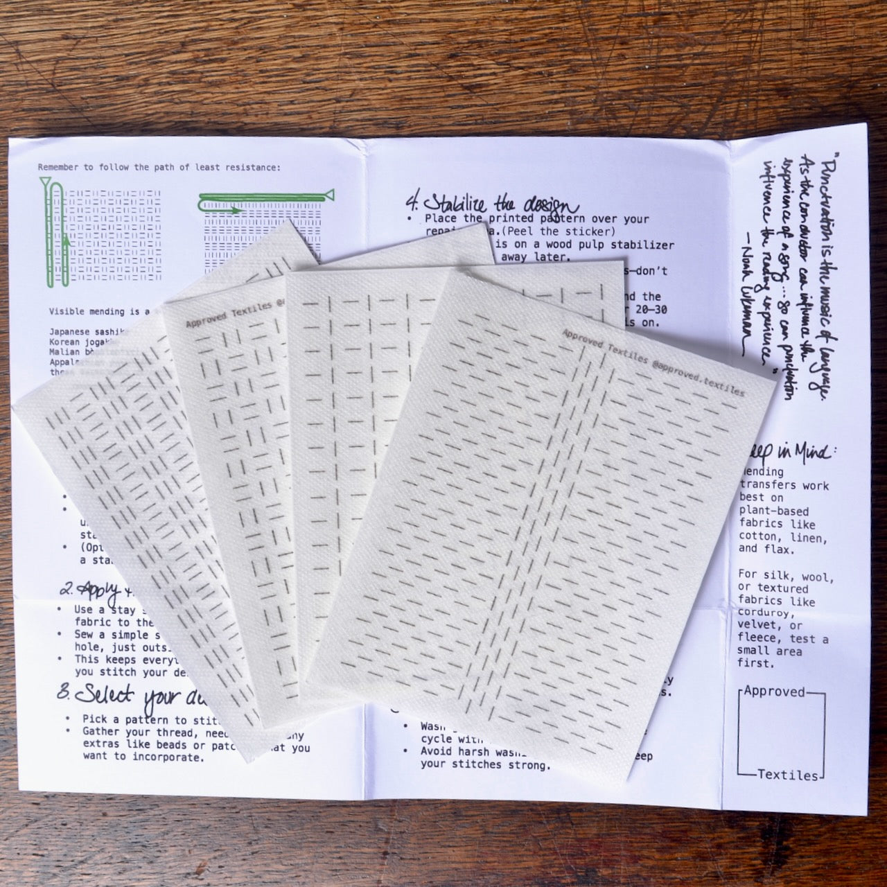 Visible Mending "Vertical Dashes"