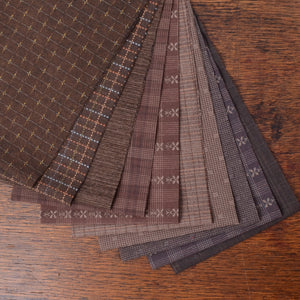 Yarn-Dyed Fabric Strips - Assorted Dark Browns