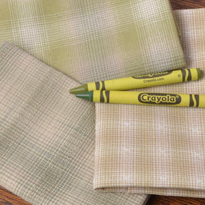 Japanese Yarn-Dyed Fabric Bundle, Light Greens