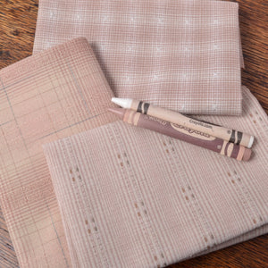 Japanese Yarn-Dyed Fabric Bundle, Antique Pink Ivory