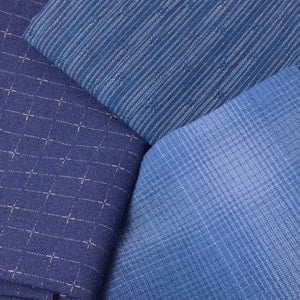 Japanese Yarn-Dyed Fabric Bundle, Ball Point Pen Blues