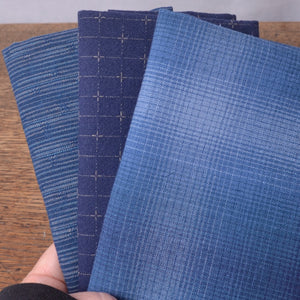 Japanese Yarn-Dyed Fabric Bundle in blues