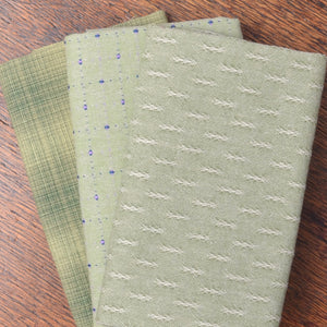 Green Japanese Yarn-Dyed Fabric Bundle