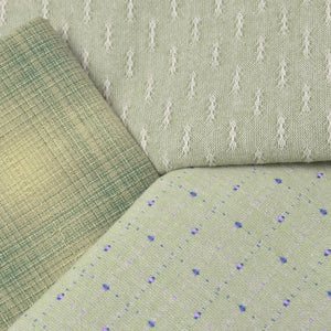 Japanese Yarn-Dyed Fabric Bundle, Kiwi Greens