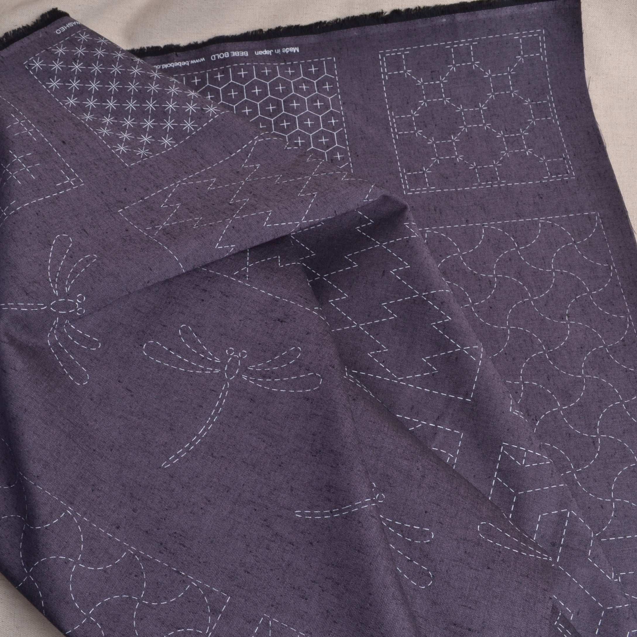 Sashiko preprinted fabric, Bebe Bold
