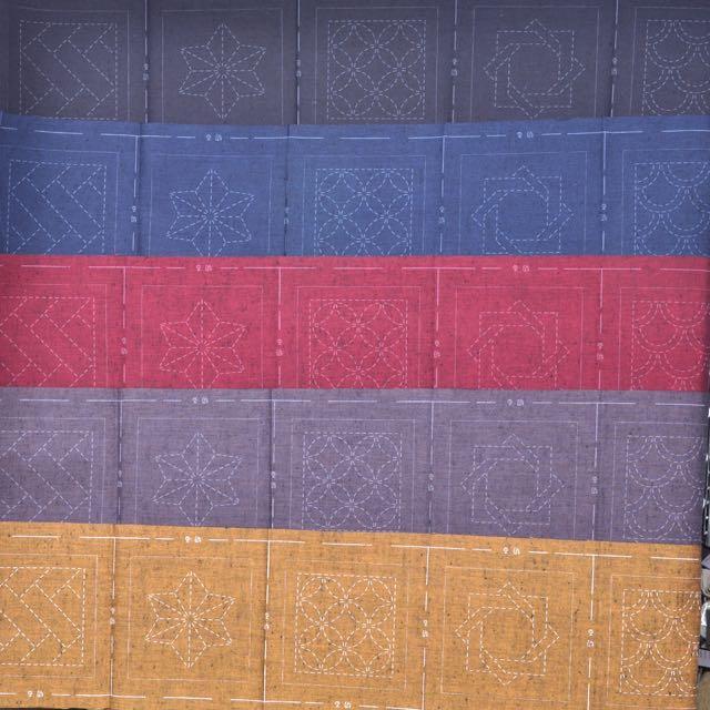 Sashiko Grab & Go Kit: Five Geranium Red Coasters