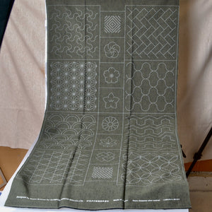 sashiko panel ready to stitch wash out print