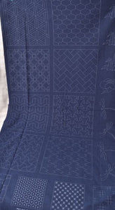 sashiko tsumugi fabric panel