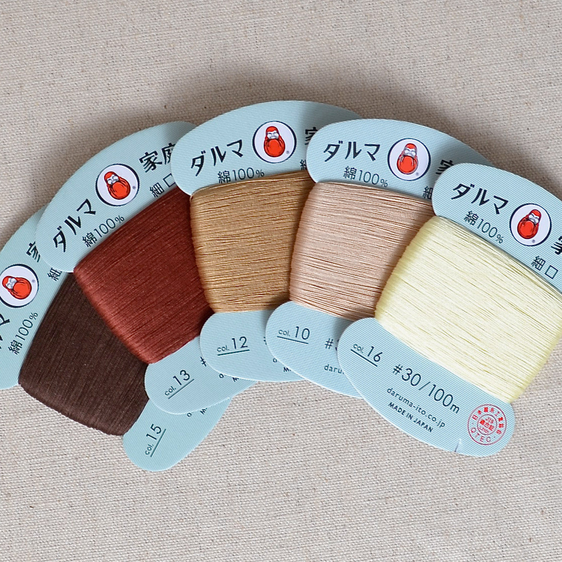 Daruma Hand Sewing Thread Cream Yellow #16 - A Threaded Needle