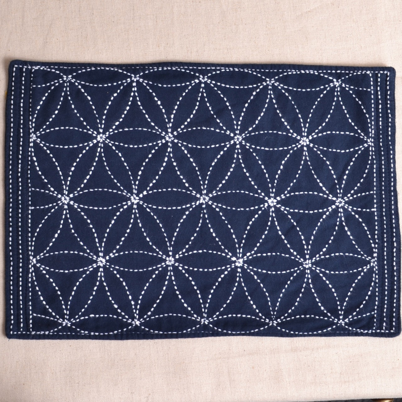 sample of sashiko stitched tablemat
