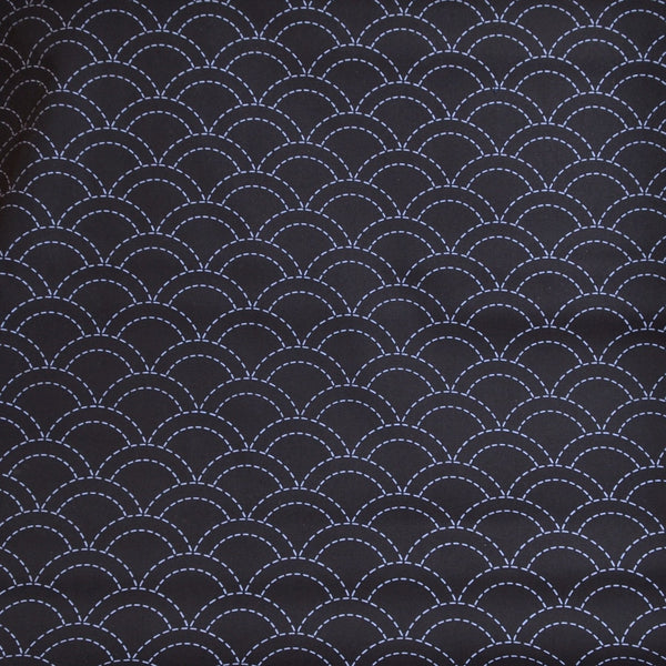 renamekko SHISHIKUI cotton C ブラック Ready to Stitch Black Sashiko Fabrics - A Threaded Needle